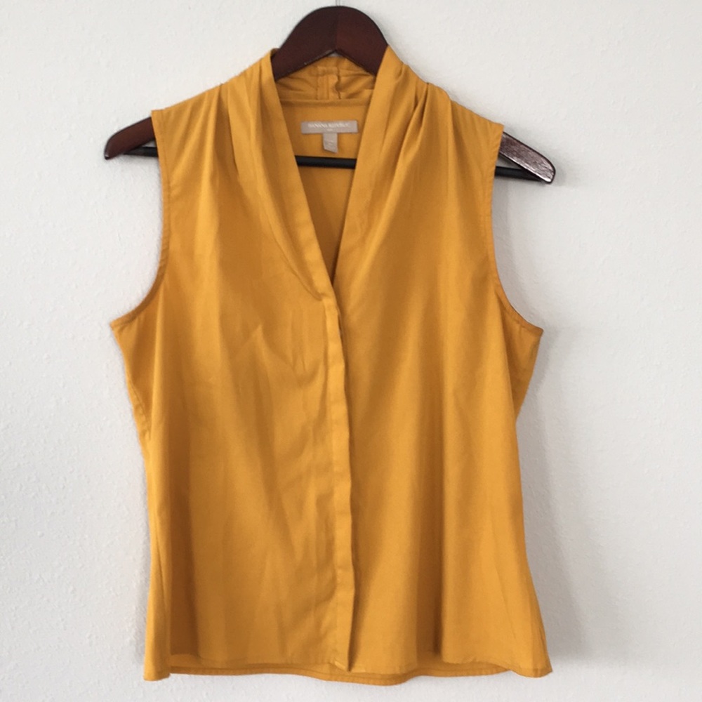 Banana republic mustard blouse